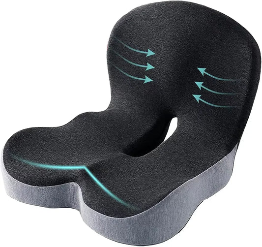 Memory Foam Lumbar Support Cushion – Car Seat & Office Chair Waist Pillow