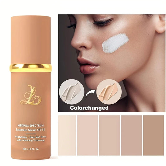 4-in-1 Color-Changing Liquid Foundation – SPF50+ Long-Wearing Moisturizing No-Transfer Makeup